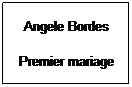 Text Box: Angele Bordes
Premier mariage
